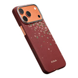 Apple iPhone 17 Pro Max Kılıf M-safe Şarj Özellikli Aramid Karbon Fiber Pitaka Sakura Hours Serisi Kapak