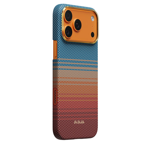 Apple iPhone 17 Pro Max Kılıf M-safe Şarj Özellikli Aramid Karbon Fiber Pitaka Sunset 2.0 California Dream Serisi Kapak