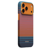 Apple iPhone 17 Pro Max Kılıf M-safe Şarj Özellikli Aramid Karbon Fiber Pitaka Sunset 2.0 California Dream Serisi Kapak