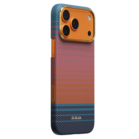 Apple iPhone 17 Pro Max Kılıf M-safe Şarj Özellikli Aramid Karbon Fiber Pitaka Sunset 2.0 California Dream Serisi Kapak