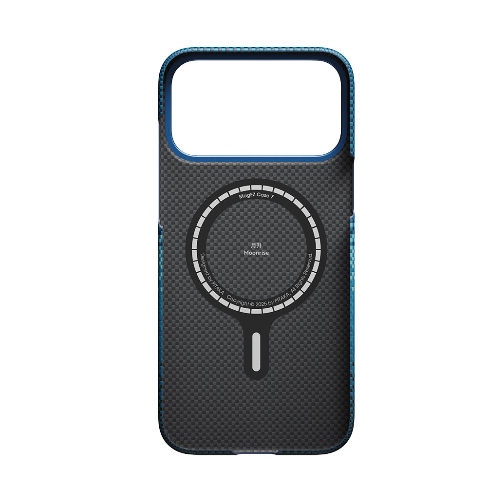 Apple iPhone 17 Pro Max Kılıf M-safe Şarj Özellikli Aramid Fiber Pitaka Tactile Woven Sunset-Moonrise Serisi Kapak