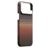 Apple iPhone 17 Pro Max Kılıf M-safe Şarj Özellikli Aramid Fiber Pitaka Tactile Woven Sunset-Moonrise Serisi Kapak