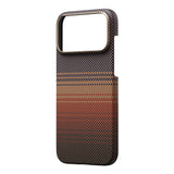 Apple iPhone 17 Pro Max Kılıf M-safe Şarj Özellikli Aramid Fiber Pitaka Tactile Woven Sunset-Moonrise Serisi Kapak