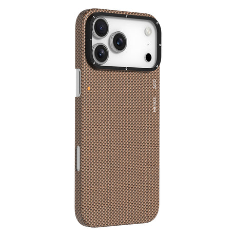 Apple iPhone 17 Pro Max Kılıf M-safe Şarj Özellikli Aramid Fiber Youngkit 1500D Kevlar Extreme Wing Titanyum-Gold Serisi Kapak