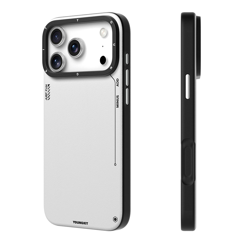 Apple iPhone 17 Pro Max Kılıf M-safe Şarj Özellikli Basit Mat Deri Desenli Youngkit Tech Fashion Serisi Kapak