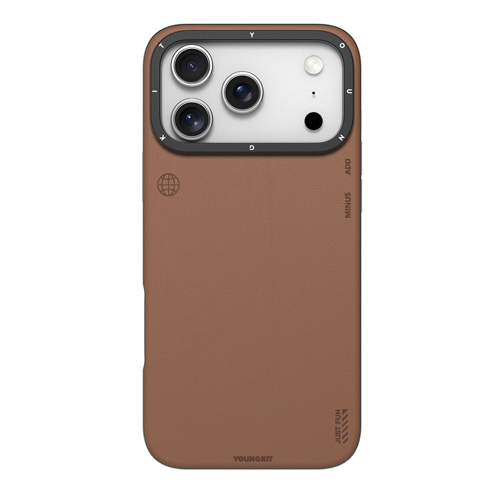 Apple iPhone 17 Pro Max Kılıf M-safe Şarj Özellikli Basit Mat Deri Desenli Youngkit Tech Fashion Serisi Kapak