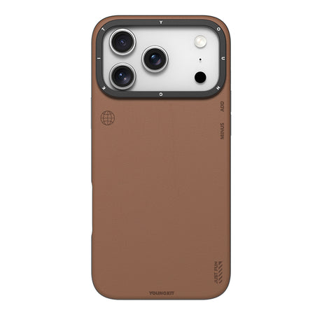 Apple iPhone 17 Pro Max Kılıf M-safe Şarj Özellikli Basit Mat Deri Desenli Youngkit Tech Fashion Serisi Kapak