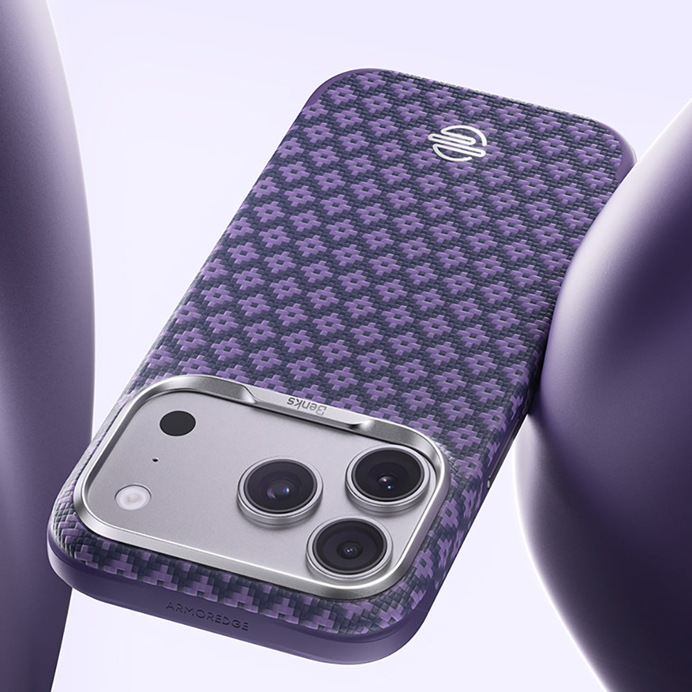 Apple iPhone 17 Pro Max Kılıf M-Safe Şarj Özellikli Benks ArmorPro ArmorEdge X9 Serisi Kevlar Karbon Kapak