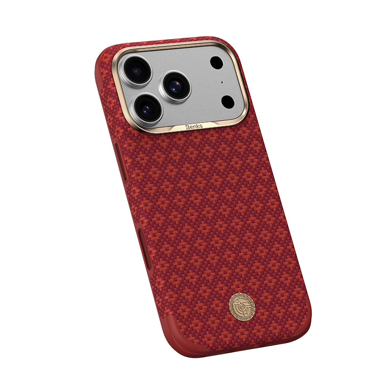 Apple iPhone 17 Pro Max Kılıf M-Safe Şarj Özellikli Benks ArmorPro ArmorEdge X9 Serisi Kevlar Karbon Kapak