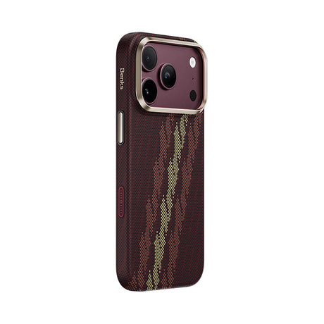 Apple iPhone 17 Pro Max Kılıf M-Safe Şarj Özellikli Benks Haven Air 2.0 Rouge Serisi Kevlar Karbon Kapak
