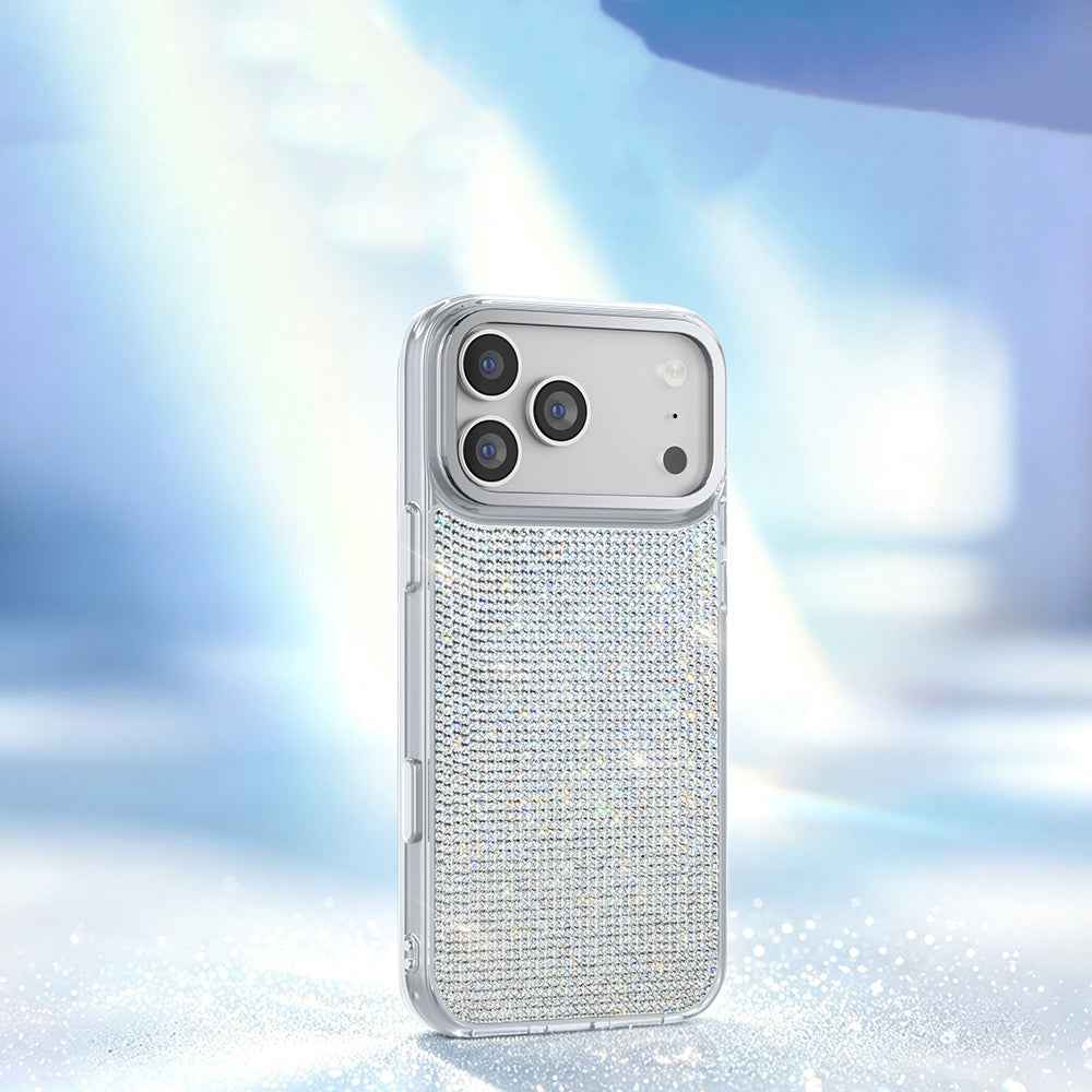Apple iPhone 17 Pro Max Kılıf M-Safe Şarj Özellikli El İşlemeli Swarovski Taşlı Zore Paris Riva Sert PC Kapak
