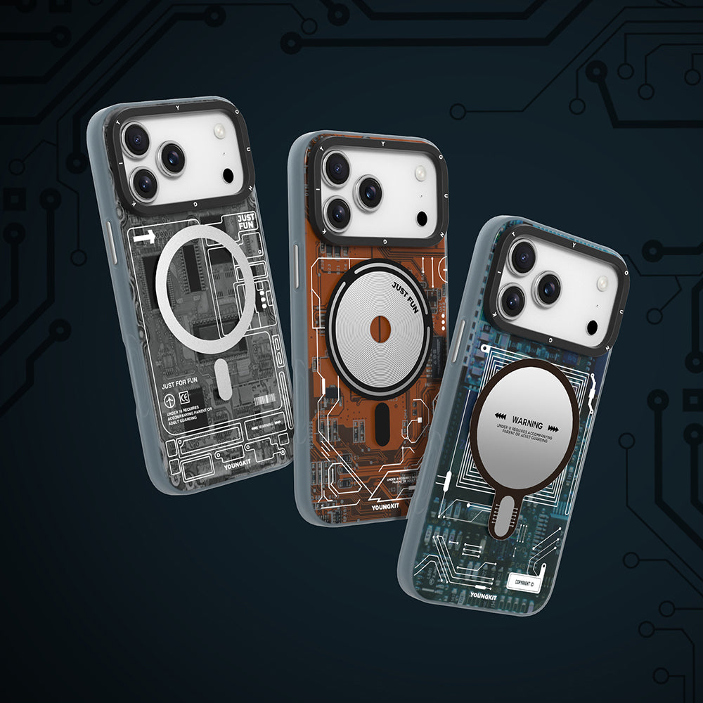Apple iPhone 17 Pro Max Kılıf M-safe Şarj Özellikli Kamera Denetim Butonlu Youngkit Technology Serisi Kapak