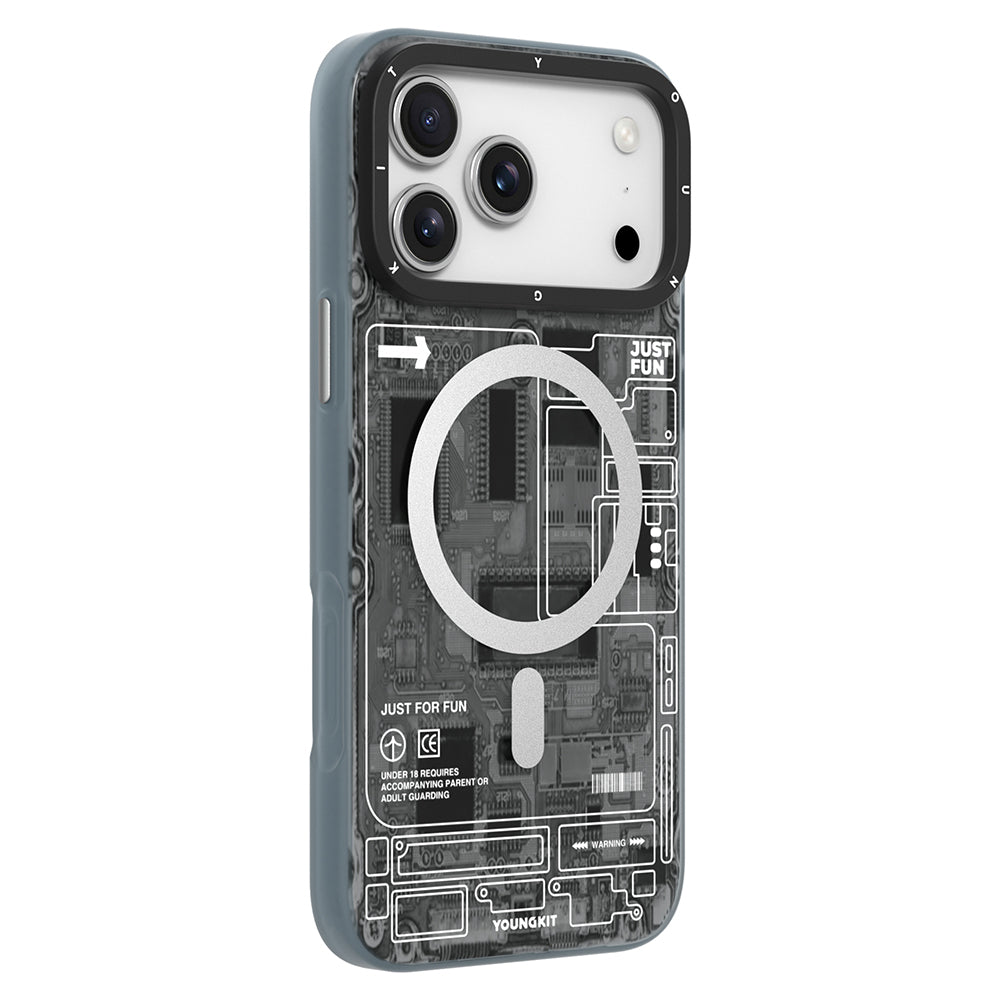 Apple iPhone 17 Pro Max Kılıf M-safe Şarj Özellikli Kamera Denetim Butonlu Youngkit Technology Serisi Kapak