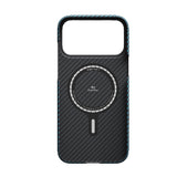 Apple iPhone 17 Pro Max Kılıf M-Safe Şarj Özellikli Kamera Kontrol Butonlu Aramid Fiber Pitaka Ultra-Slim Kapak