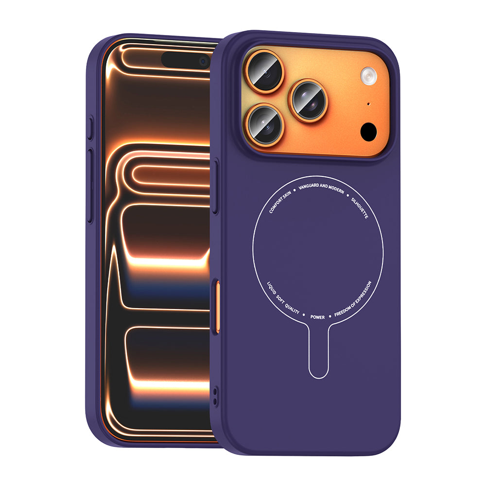 Apple iPhone 17 Pro Max Kılıf M-Safe Şarj Özellikli Kamera Korumalı Zore Elio Sert PC Kapak