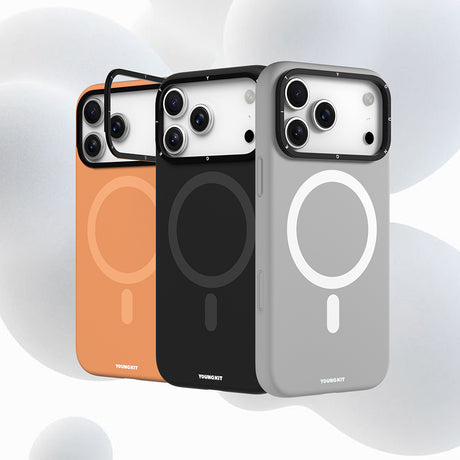 Apple iPhone 17 Pro Max Kılıf M-Safe Şarj Özellikli Kamera Standlı Youngkit Gel Cream Serisi Kapak