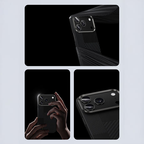 Apple iPhone 17 Pro Max Kılıf M-safe Şarj Özellikli Karbon Fiber Benks Montage ArmorAir Kevlar Kapak