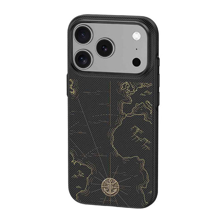 Apple iPhone 17 Pro Max Kılıf M-safe Şarj Özellikli Karbon Fiber Tasarımlı Benks ArmorEdge Air Navigator Kevlar Kapak