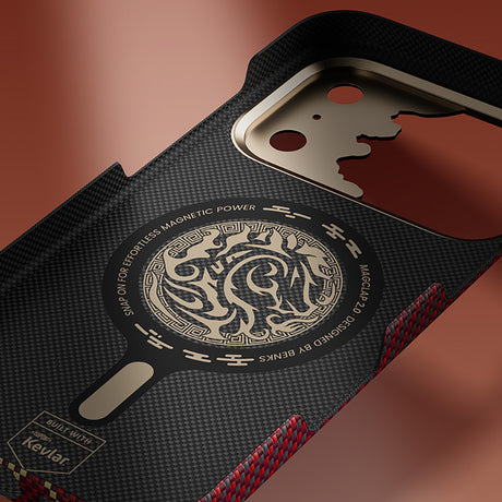 Apple iPhone 17 Pro Max Kılıf M-safe Şarj Özellikli Karbon Fiber Tasarımlı Benks Knight ArmorAir Kevlar Kapak