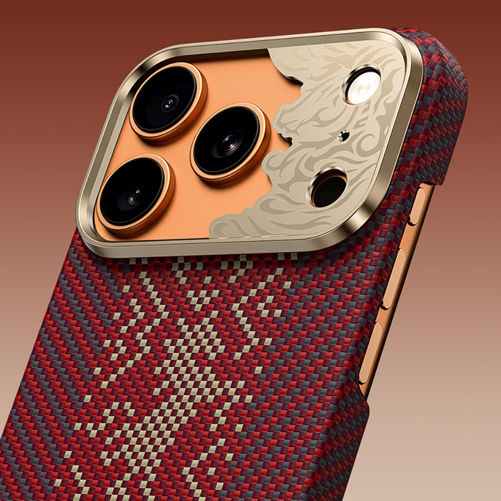 Apple iPhone 17 Pro Max Kılıf M-safe Şarj Özellikli Karbon Fiber Tasarımlı Benks Knight ArmorAir Kevlar Kapak