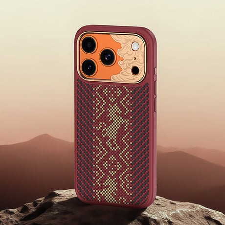Apple iPhone 17 Pro Max Kılıf M-safe Şarj Özellikli Karbon Fiber Tasarımlı Benks Knight ArmorPro Kevlar Kapak