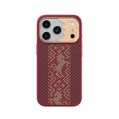 Apple iPhone 17 Pro Max Kılıf M-safe Şarj Özellikli Karbon Fiber Tasarımlı Benks Knight ArmorPro Kevlar Kapak