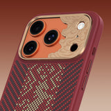 Apple iPhone 17 Pro Max Kılıf M-safe Şarj Özellikli Karbon Fiber Tasarımlı Benks Knight ArmorPro Kevlar Kapak