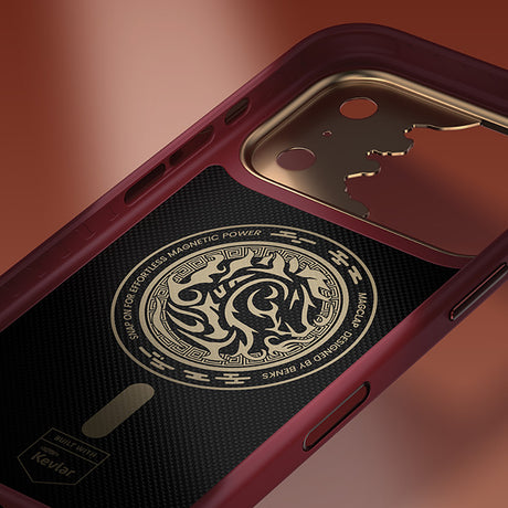 Apple iPhone 17 Pro Max Kılıf M-safe Şarj Özellikli Karbon Fiber Tasarımlı Benks Knight ArmorPro Kevlar Kapak