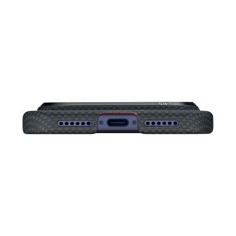 Apple iPhone 17 Pro Max Kılıf M-safe Şarj Özellikli Lumintex Teknolojili Fosforlu Aramid Karbon Fiber Pitaka Tactile Woven Aries Serisi Kapak