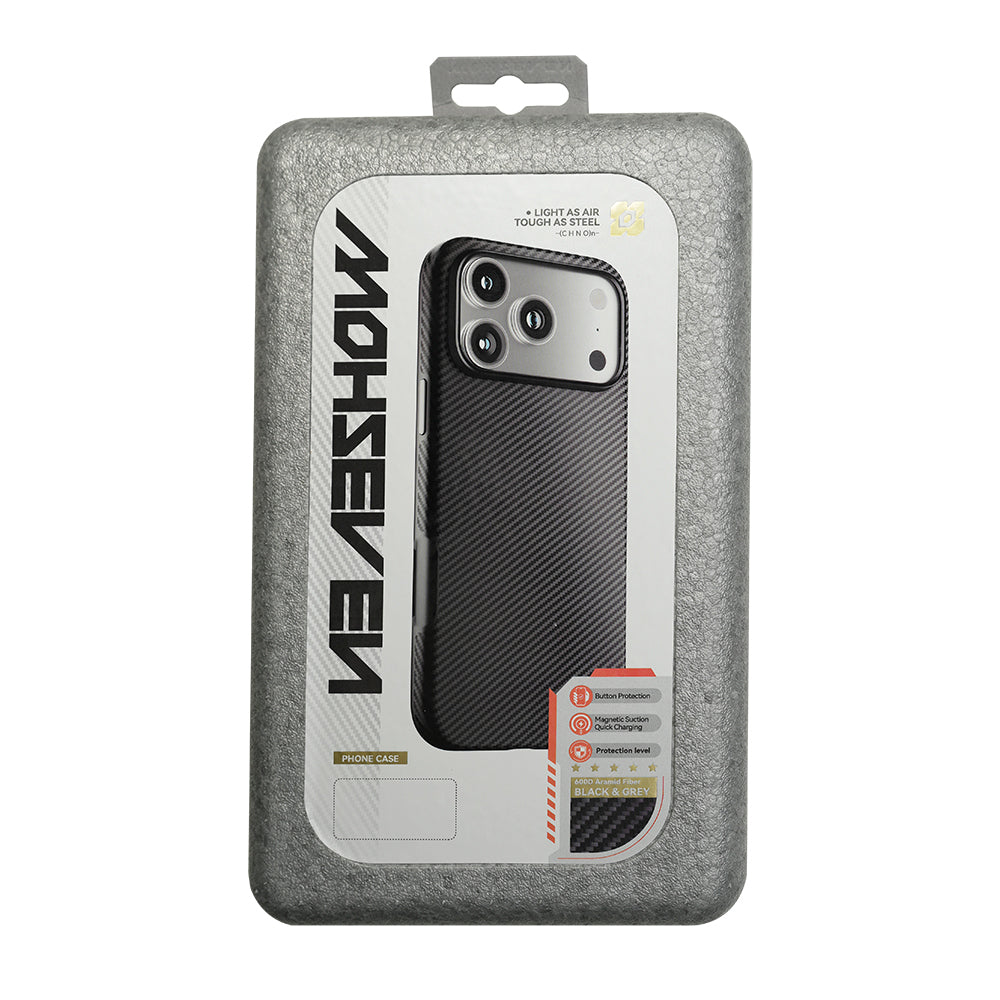 Apple iPhone 17 Pro Max Kılıf M-safe Şarj Özellikli Mohseven 600D Aramid Fiber Kapak