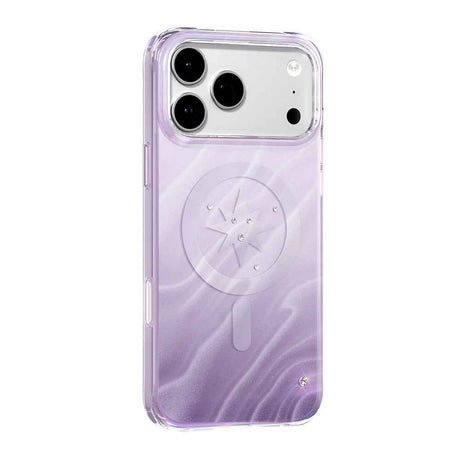 Apple iPhone 17 Pro Max Kılıf M-Safe Şarj Özellikli Orjinal Swarovski Taşlı Zore Paris Rovix Sert PC Kapak