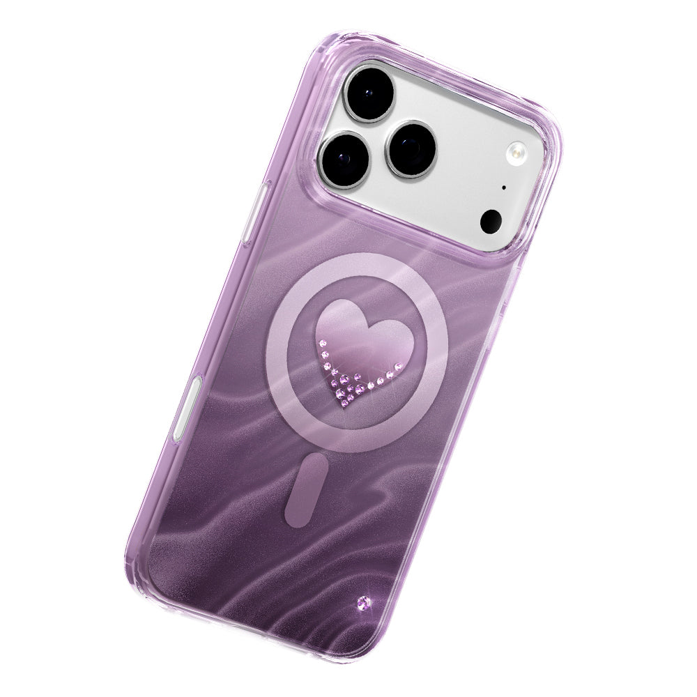 Apple iPhone 17 Pro Max Kılıf M-Safe Şarj Özellikli Orjinal Swarovski Taşlı Zore Paris Rovix Sert PC Kapak