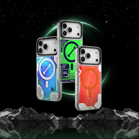 Apple iPhone 17 Pro Max Kılıf M-safe Şarj Özellikli Parlak Kumlu Sıvılı Tasarımlı Galaxy Fantasy Serisi Kapak