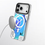 Apple iPhone 17 Pro Max Kılıf M-safe Şarj Özellikli Parlak Kumlu Sıvılı Tasarımlı Galaxy Fantasy Serisi Kapak