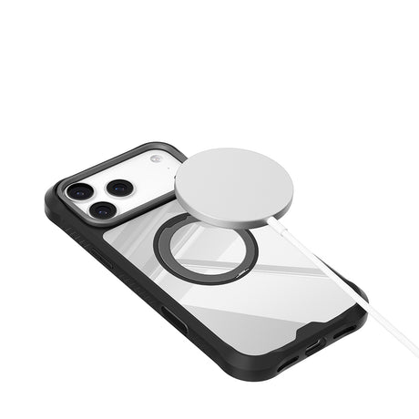 Apple iPhone 17 Pro Max Kılıf M-safe Şarj Özellikli Parmak Ring Standlı Airbag Tasarımlı Mutural Obsidian Serisi Kapak