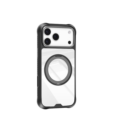 Apple iPhone 17 Pro Max Kılıf M-safe Şarj Özellikli Parmak Ring Standlı Airbag Tasarımlı Mutural Obsidian Serisi Kapak