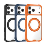 Apple iPhone 17 Pro Max Kılıf M-safe Şarj Özellikli Parmak Ring Standlı Airbag Tasarımlı Mutural Obsidian Serisi Kapak