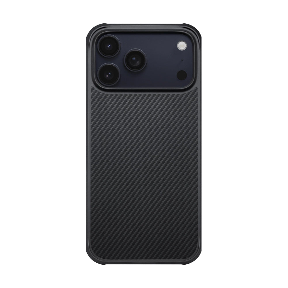 Apple iPhone 17 Pro Max Kılıf M-safe Şarj Özellikli Pitaka Aramid Pro Guard Serisi Black-Gray Kapak