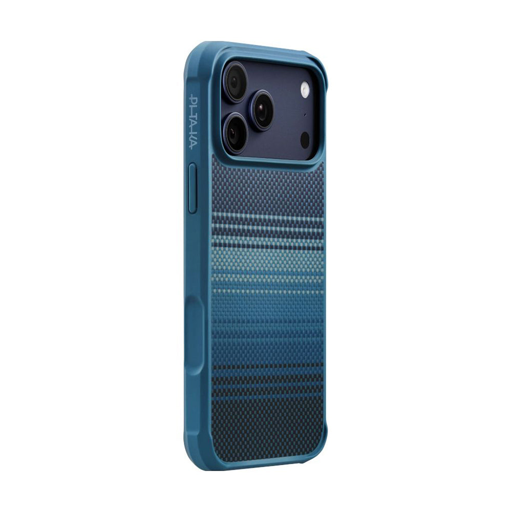 Apple iPhone 17 Pro Max Kılıf M-safe Şarj Özellikli Pitaka Tactile Woven Sunset-Moonrise Aramid Pro Guard Serisi Kapak