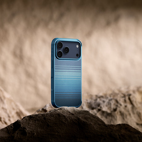 Apple iPhone 17 Pro Max Kılıf M-safe Şarj Özellikli Pitaka Tactile Woven Sunset-Moonrise Aramid Pro Guard Serisi Kapak