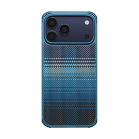 Apple iPhone 17 Pro Max Kılıf M-safe Şarj Özellikli Pitaka Tactile Woven Sunset-Moonrise Aramid Pro Guard Serisi Kapak