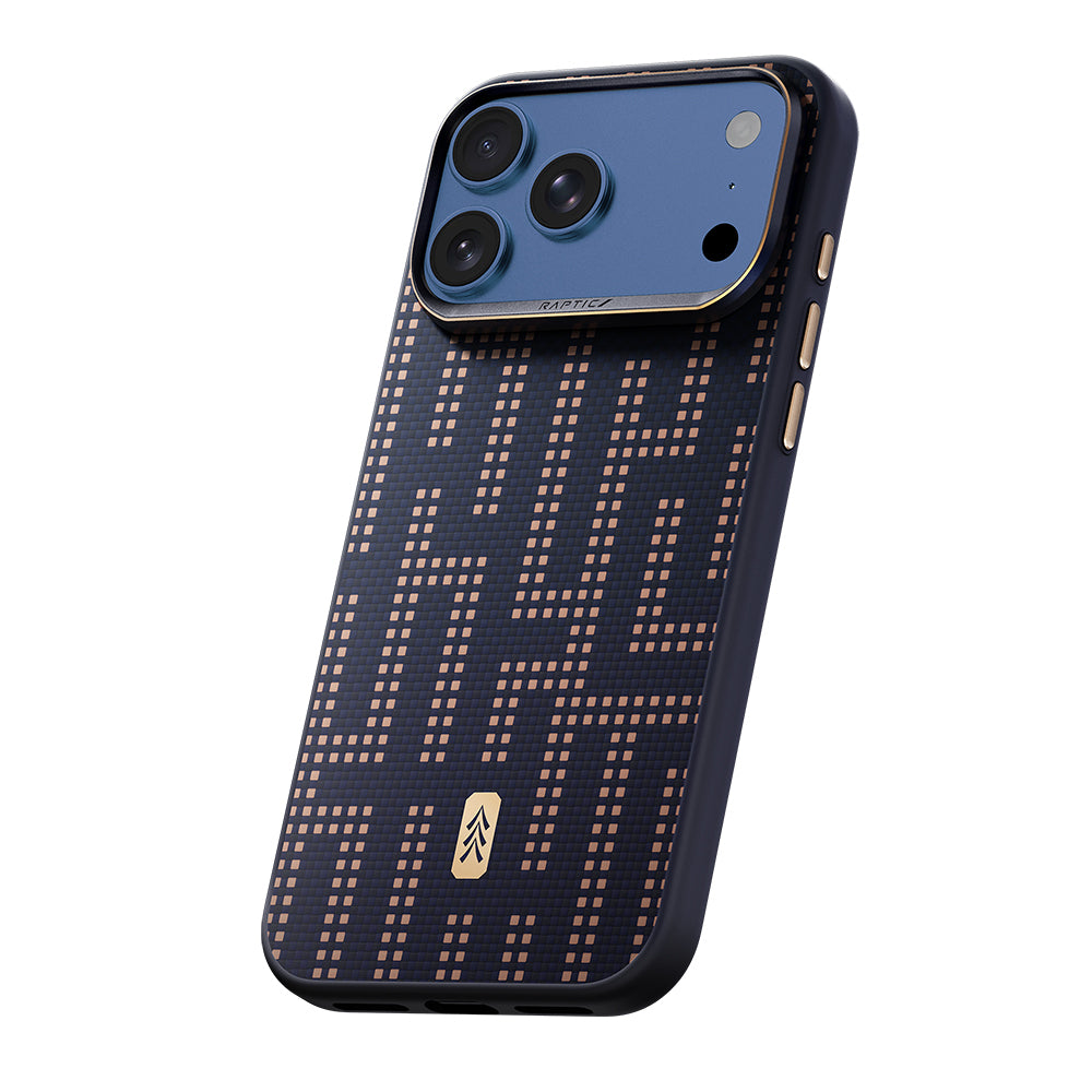 Apple iPhone 17 Pro Max Kılıf M-safe Şarj Özellikli Raptic Aramid Dual Grid Serisi Karbon Kapak