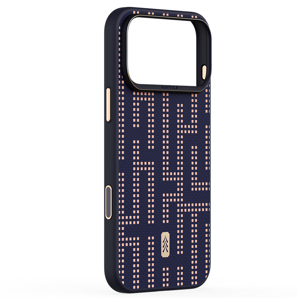 Apple iPhone 17 Pro Max Kılıf M-safe Şarj Özellikli Raptic Aramid Dual Grid Serisi Karbon Kapak