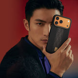 Apple iPhone 17 Pro Max Kılıf M-safe Şarj Özellikli Raptic Aramid Dual Rise Serisi 24 Ayar Altın Kaplamalı Karbon Kapak