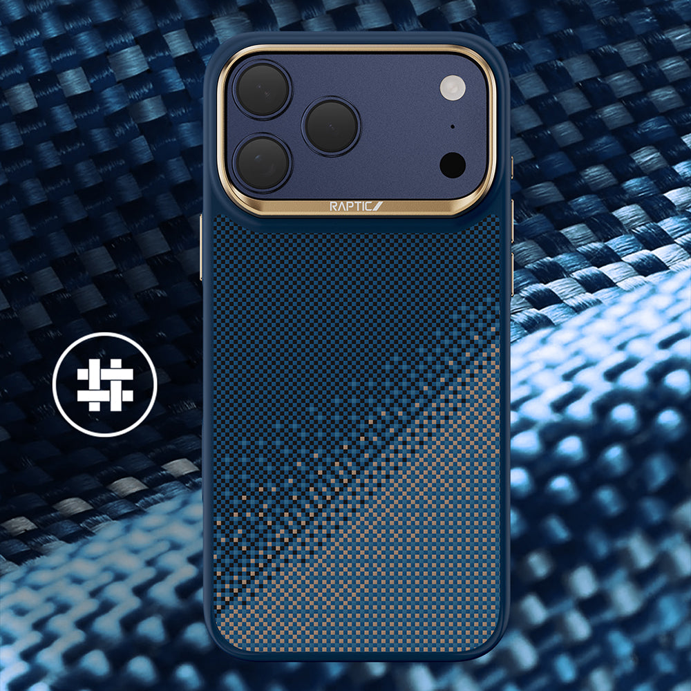 Apple iPhone 17 Pro Max Kılıf M-safe Şarj Özellikli Raptic Aramid Dual Serenity Serisi Karbon Kapak