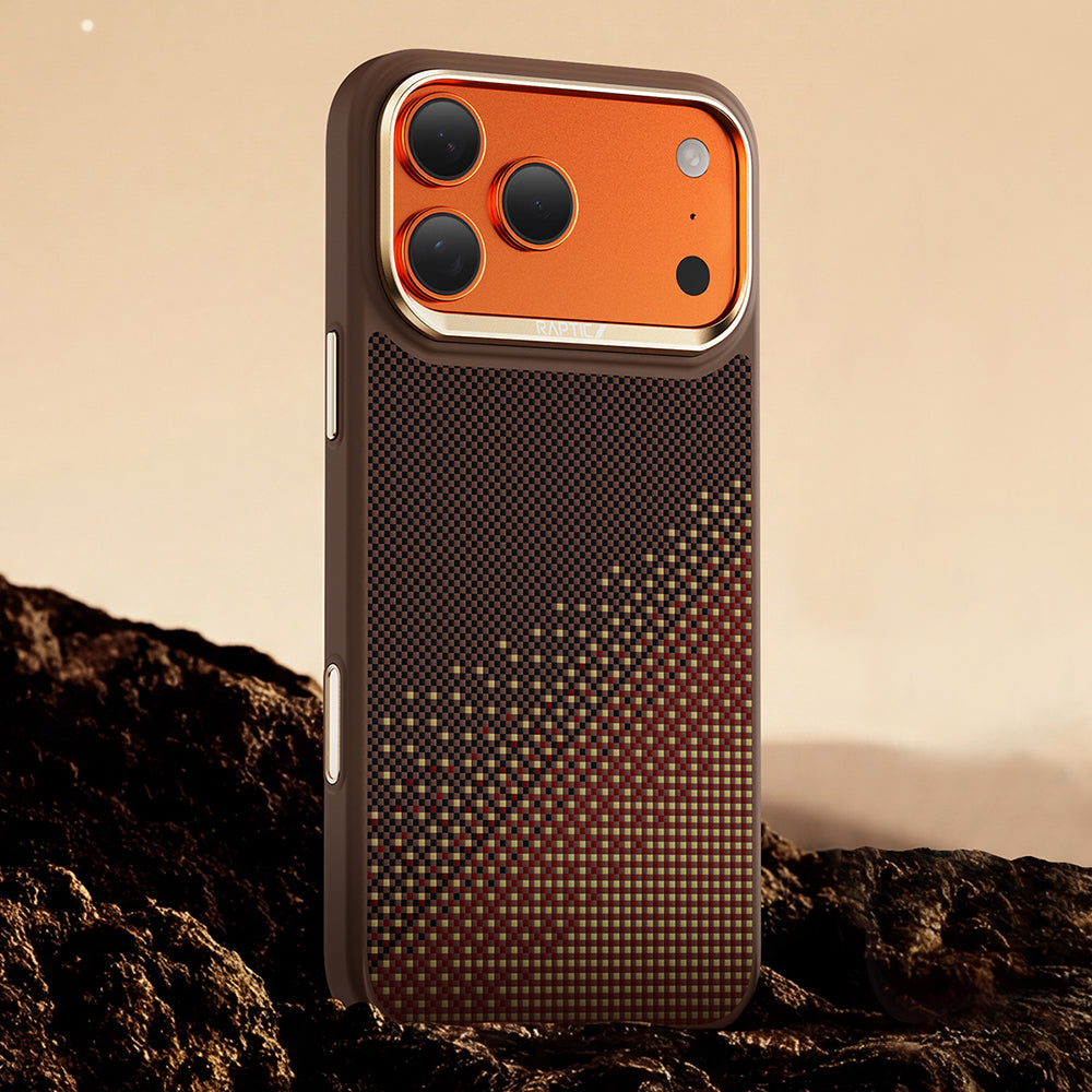 Apple iPhone 17 Pro Max Kılıf M-safe Şarj Özellikli Raptic Aramid Dual Serenity Serisi Karbon Kapak