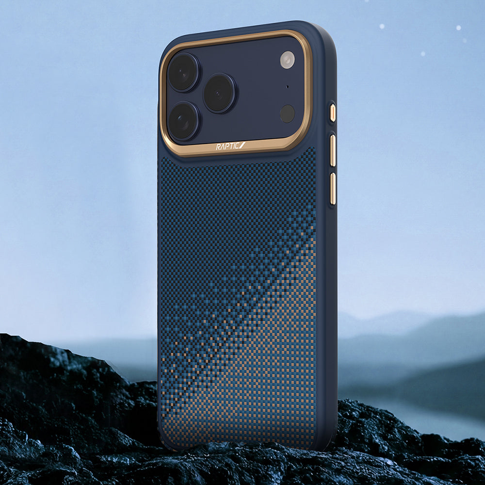 Apple iPhone 17 Pro Max Kılıf M-safe Şarj Özellikli Raptic Aramid Dual Serenity Serisi Karbon Kapak