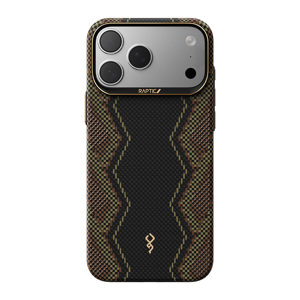 Apple iPhone 17 Pro Max Kılıf M-safe Şarj Özellikli Raptic Aramid Skin Scepter Serisi Karbon Kapak