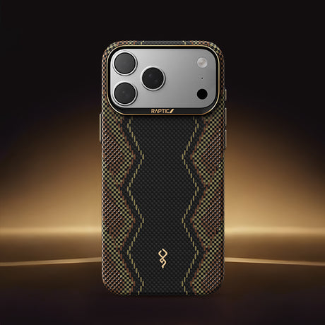 Apple iPhone 17 Pro Max Kılıf M-safe Şarj Özellikli Raptic Aramid Skin Scepter Serisi Karbon Kapak