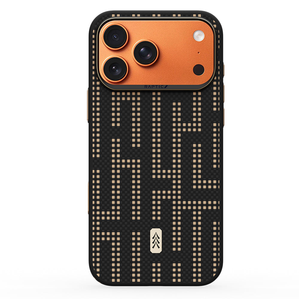 Apple iPhone 17 Pro Max Kılıf M-safe Şarj Özellikli Raptic Aramid Skin Serisi Karbon Kapak